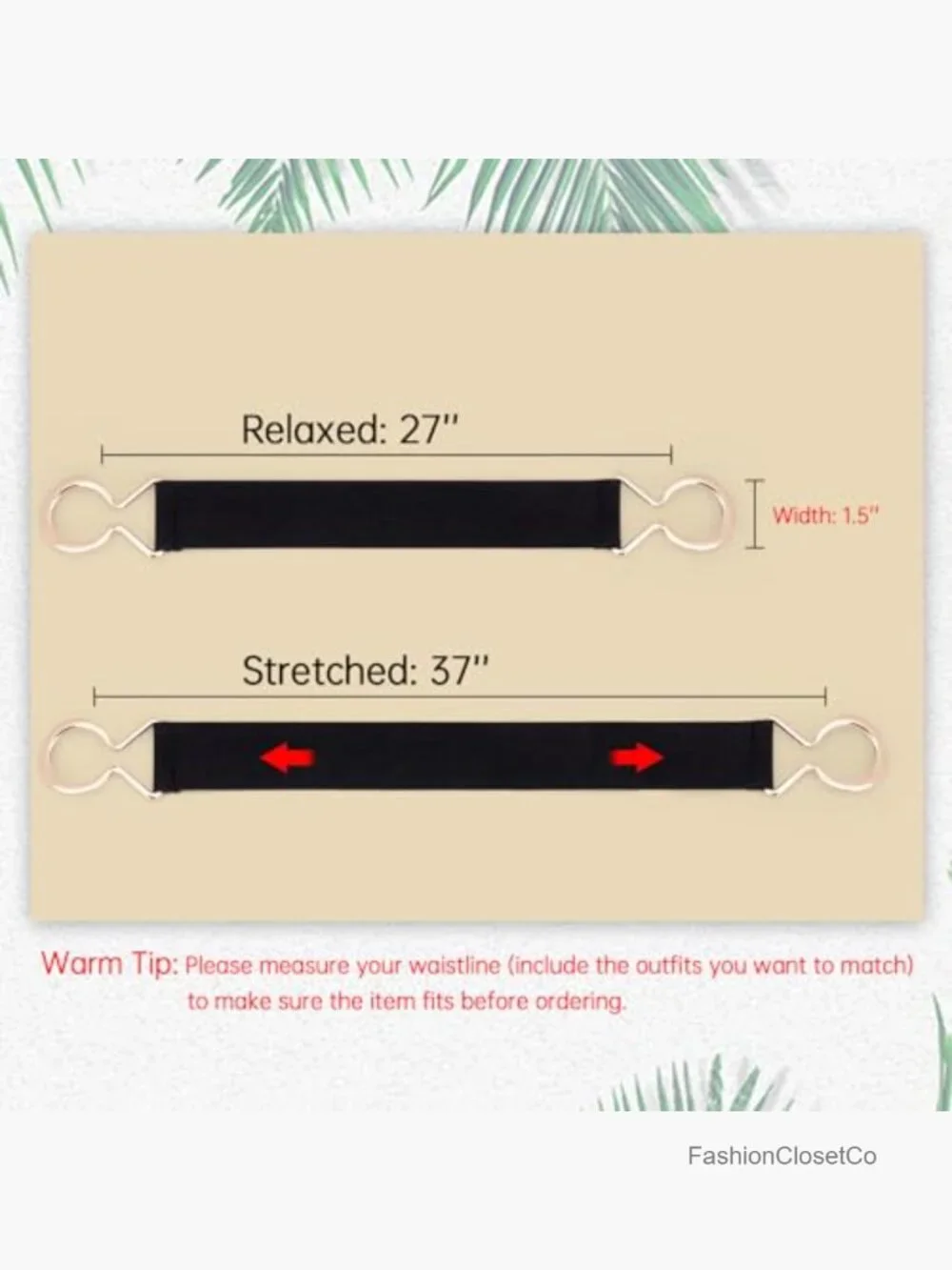 2 Pack Elastic Waist Belts for Women with Gold Buckle, Stretchy Dress Belt